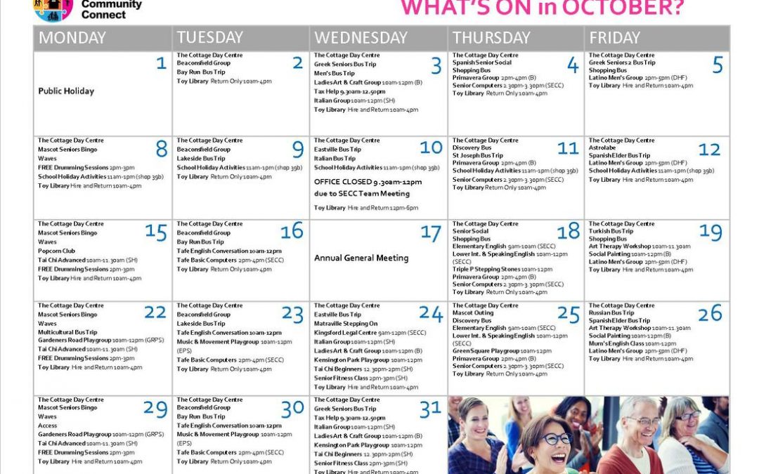 We’ve just released our calendar for October