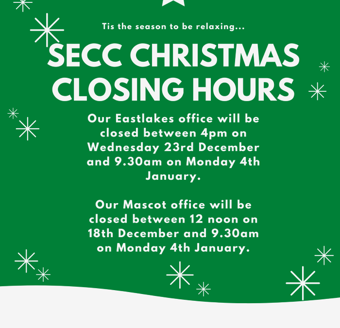Christmas closing hours announced