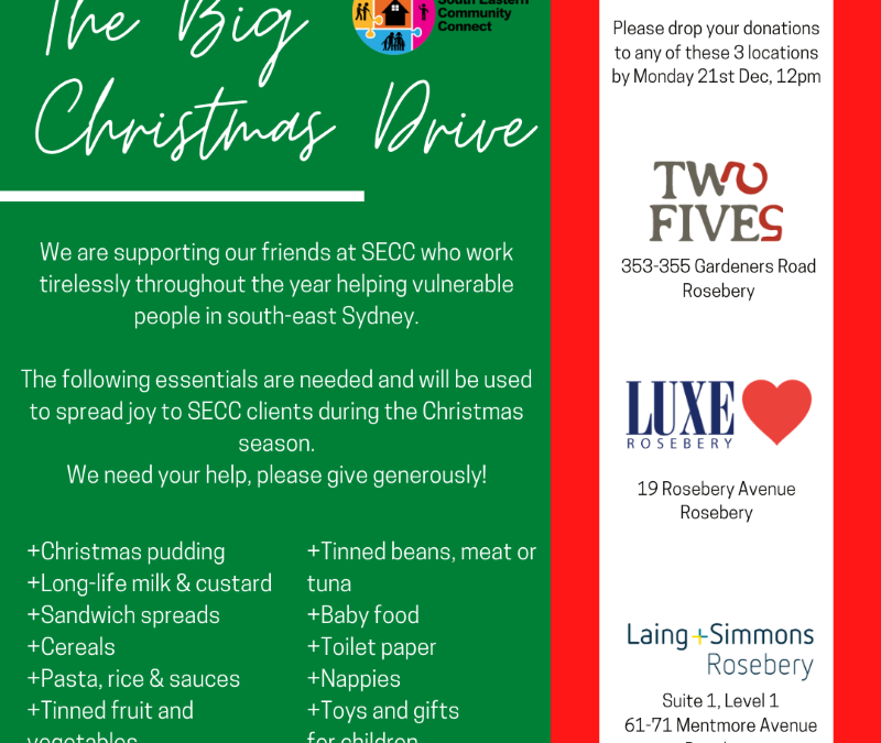 SECC partners with Laing + Simmons; Cafe Two Fives; Luxe Rosebery and Bendigo Bank to bring Christmas joy