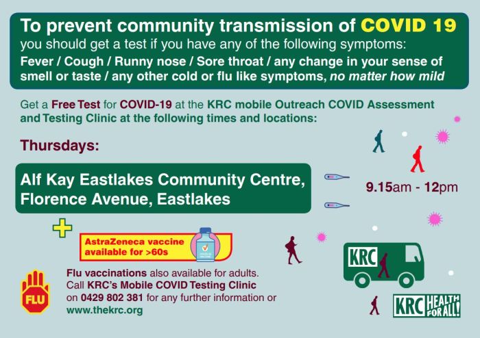 Free testing and vaccines in Eastlakes every Thursday