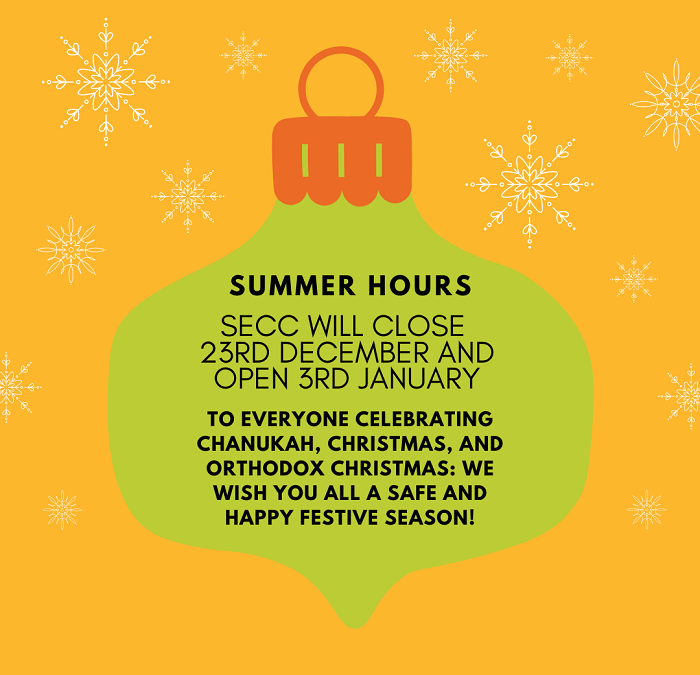 Holiday Closing Hours | Mental Health Support Numbers