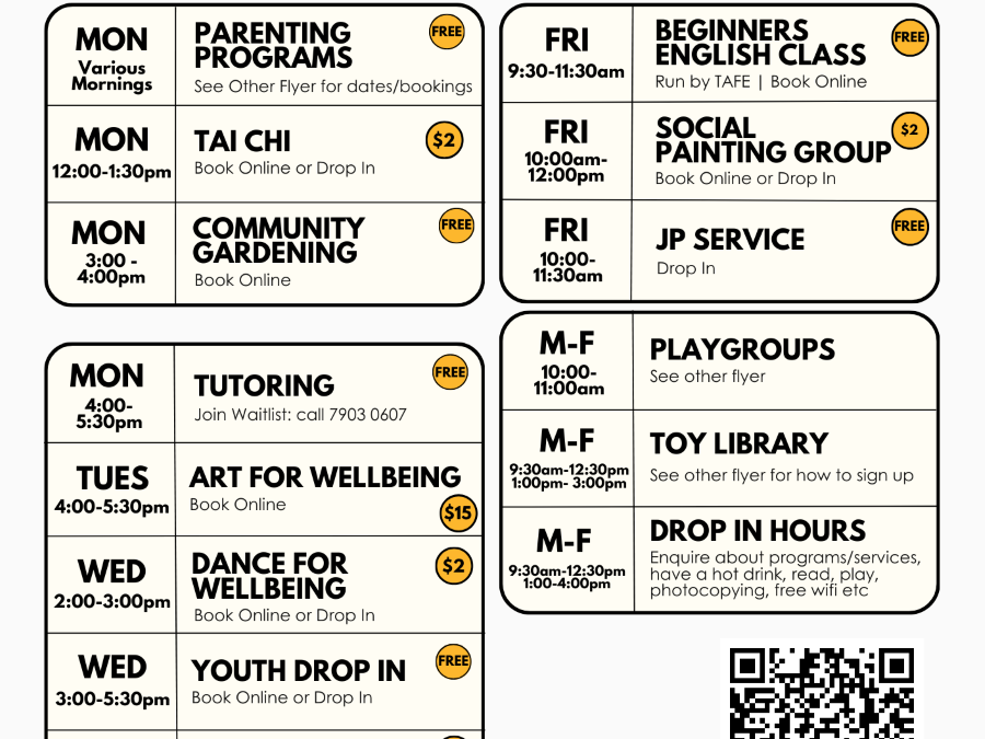 Term 1 Programs Announced